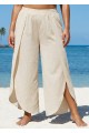 White Through Side Split Plus Size Bathing Suit Cover Ups Fly Away Pants