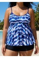 Stylish And Flattering Tie Dye Layered Adjustable Tankini Top