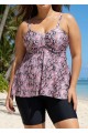 Plus Size Snake Skin Print Tankini Swimsuit Top with Sweetheart Neckline