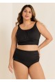Black Puckered Halter Plus Size Modest Bikini Set