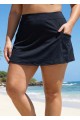 Black Zip Pocket Women Vintage Swim Skort