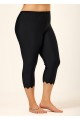 Black Plus Size Modest Women's Cropped Ruffled Swimsuit Pants