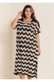 Black And White Geometric Slit Hem Cutout Swimsuit Cover Up