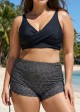 Black Twisted Front Fashion Plus Size Bikini Top
