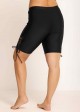 Black Lace Up Side Black Mid Waist Swim Bottom