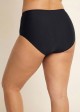 Black Elegant High Waist Ruched Swim Brief