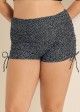 Black Dot Adjustable Side Tie Swim Short Bikini Bottom