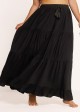 Curvy Black Drawstring Casual Beach Cover Up Dress