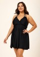 Double Straps Halter Neck V Neck Modest Plus Size Fashion Swimdress Top