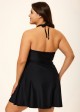 Double Straps Halter Neck V Neck Modest Plus Size Fashion Swimdress Top