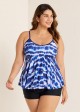 Stylish And Flattering Tie Dye Layered Adjustable Tankini Top