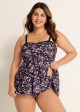 Plus Size Stylish Colorful Floral Print Women Tankini Set