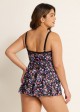 Plus Size Stylish Colorful Floral Print Women Tankini Set