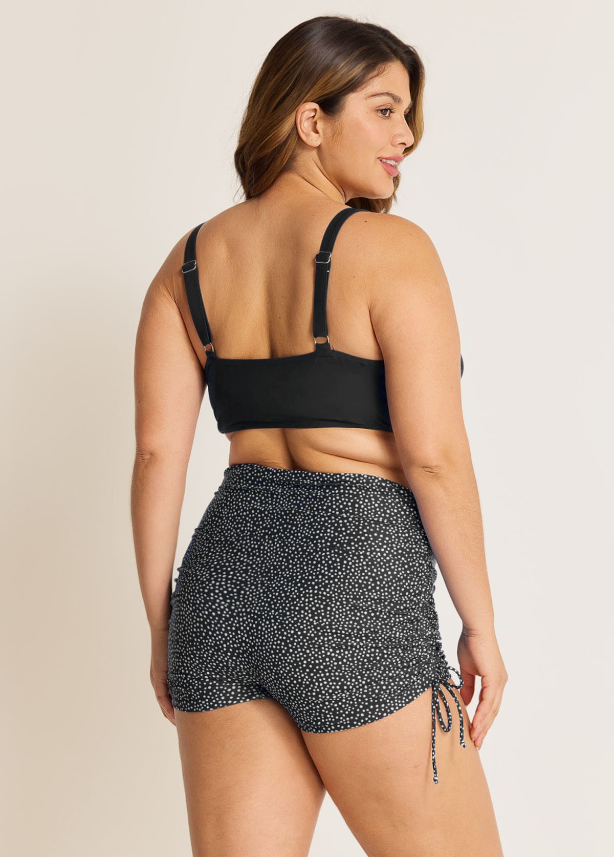 Black Twisted Front Fashion Plus Size Bikini Top