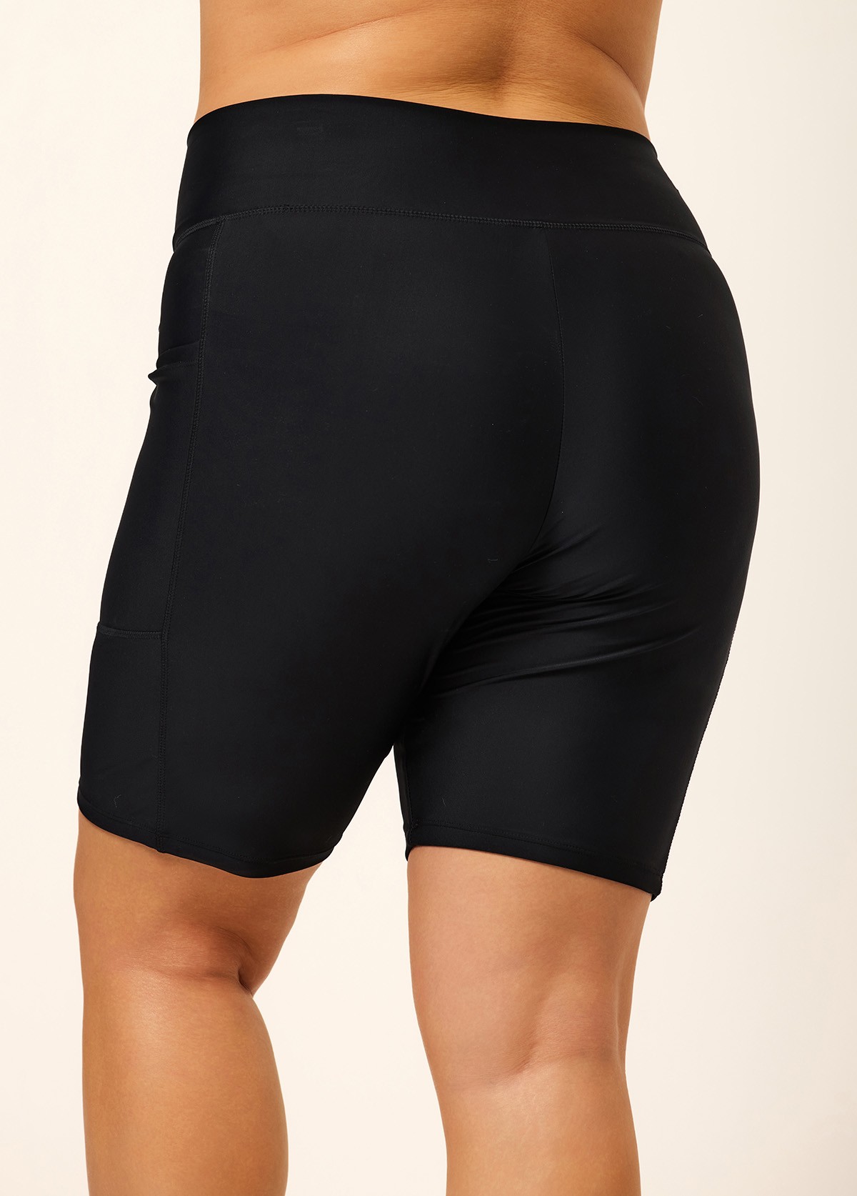 Plus Size Black Sport Simple Modest Swim Bottom Swimsuit